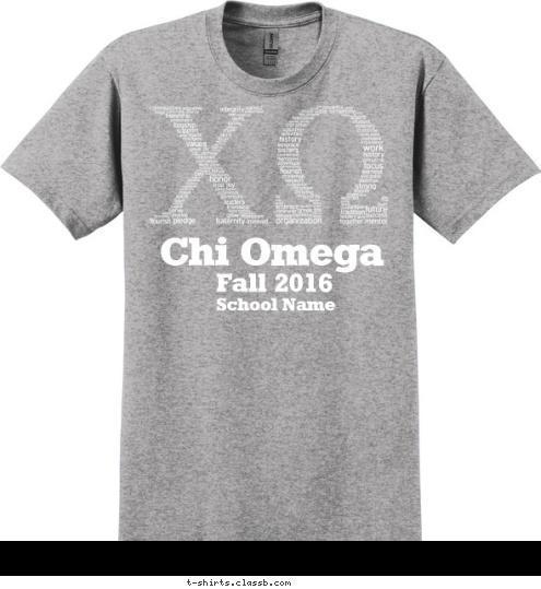 School Name Chi Omega Fall 2016 T-shirt Design SP6164