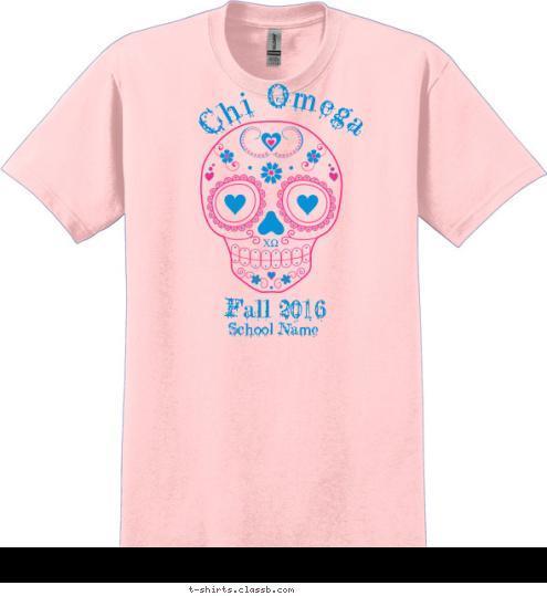 Chi Omega School Name Fall 2016 T-shirt Design SP6163