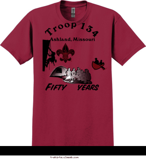 Fifty   years Ashland, Missouri Troop 134 T-shirt Design 