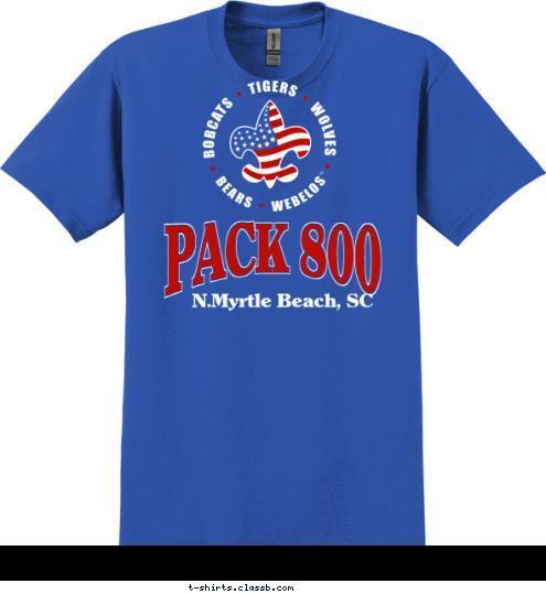 N.Myrtle Beach, SC PACK 800 T-shirt Design 