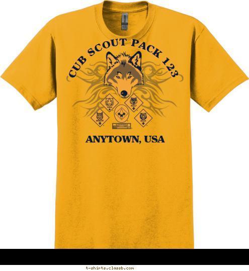 Cub Scouts - Pack 318  CUB SCOUT PACK 123 CUB SCOUT PACK 123 ANYTOWN, USA T-shirt Design 