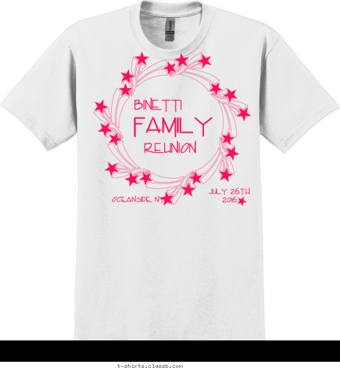 BINETTI FAMILY REUNION Oceanside, NY July 26th,
2016 T-shirt Design 