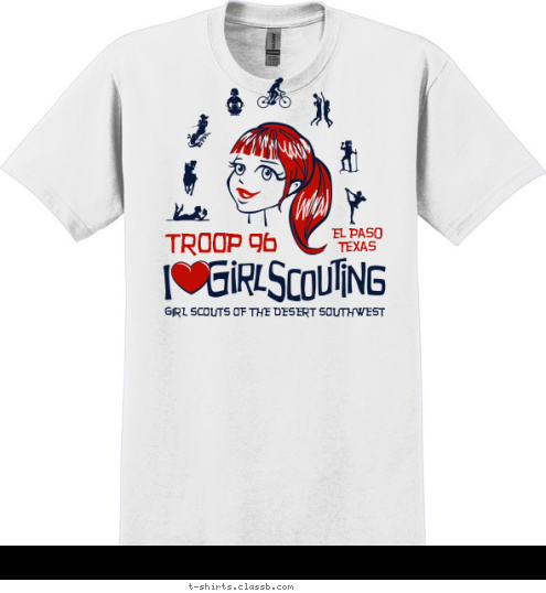 GIRL SCOUTS OF THE DESERT SOUTHWEST El Paso
Texas TROOP 96 T-shirt Design 