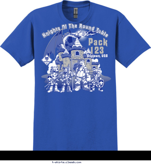 Pack 123 Anytown, USA Knights Of The Round Table T-shirt Design 