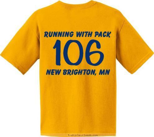 106 New Brighton, MN  Running With Pack Cub Scout Pack 106 T-shirt Design 