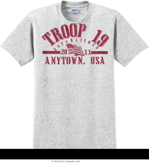 08 20     08 20 GIRL SCOUT 12 20  ESTABLISHED TROOP 19  ANYTOWN, USA T-shirt Design SP254