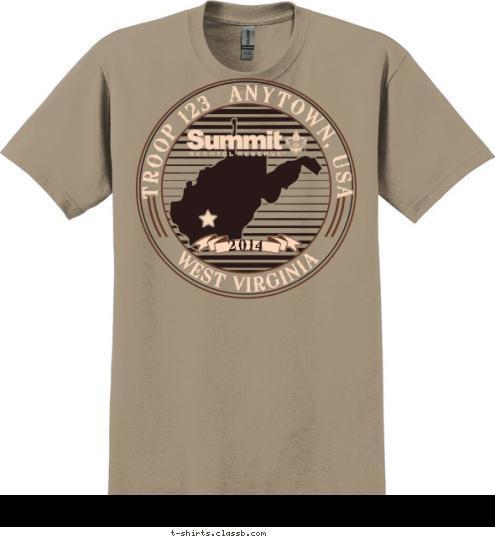 2014 WEST VIRGINIA TROOP 123  ANYTOWN, USA T-shirt Design 