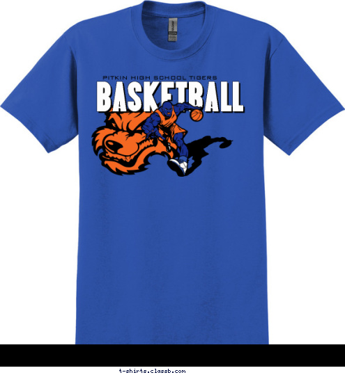 PITKIN HIGH SCHOOL TIGERS BASKETBALL T-shirt Design 