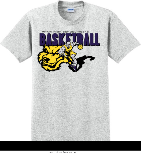 PITKIN HIGH SCHOOL TIGERS BASKETBALL T-shirt Design 