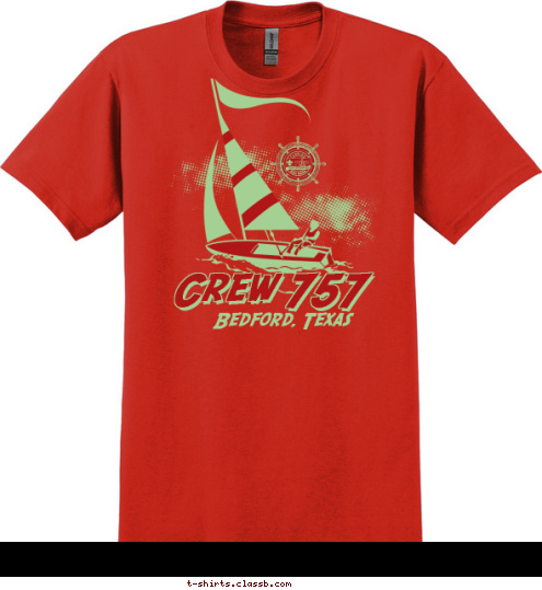 Bedford, Texas Crew 757 T-shirt Design 