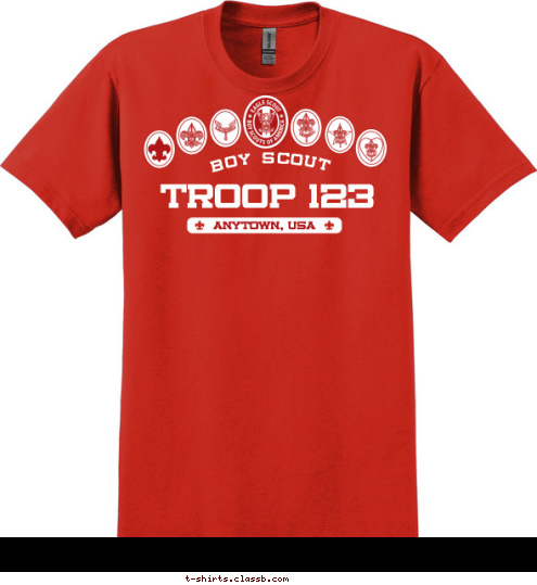 TROOP 123 ANYTOWN, USA BOY SCOUT T-shirt Design 