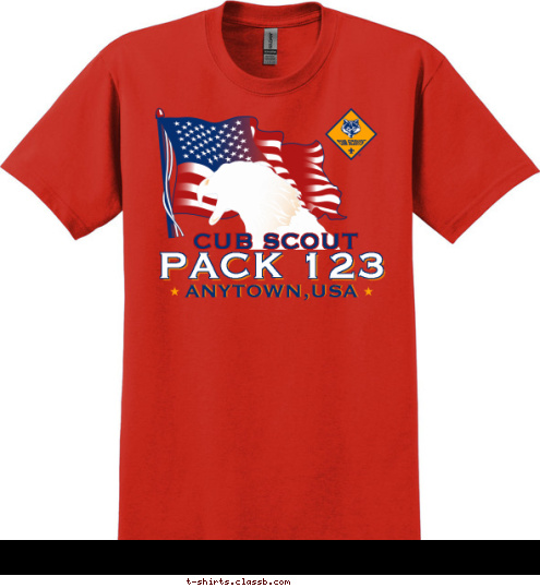 PACK 123 ANYTOWN,USA CUB SCOUT T-shirt Design 