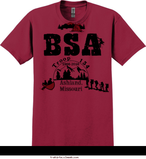 New Text 1966-2016 1966 BSA Ashland, 
Missouri Troop     134 50 50 T-shirt Design 