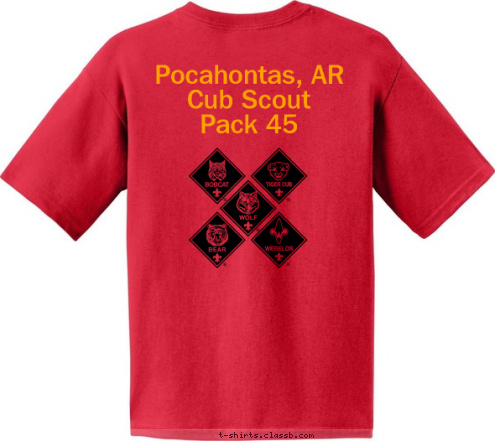 Pocahontas, AR
Cub Scout 
Pack 45 SHARE DISCOVER, SEARCH, AMERICA OF SCOUTS BOY Pack 45 T-shirt Design 