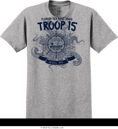 TROOP 15 Millis, MA T-shirt Design 