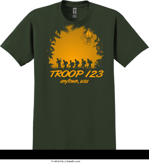anytown, usa TROOP 123 T-shirt Design 