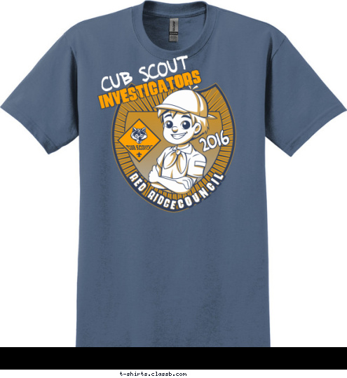 Your text here! 2016 COUNCIL RED RIDGE CUB SCOUT INVESTIGATORS T-shirt Design SP6459