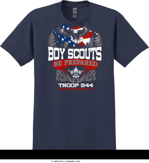 BOY SCOUTS PLEASANT PRAIRIE, WI  TROOP 544 T-shirt Design 