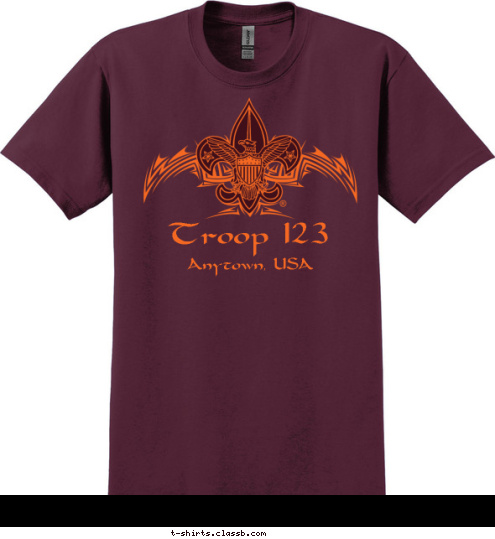 Troop 123 Anytown, USA T-shirt Design 