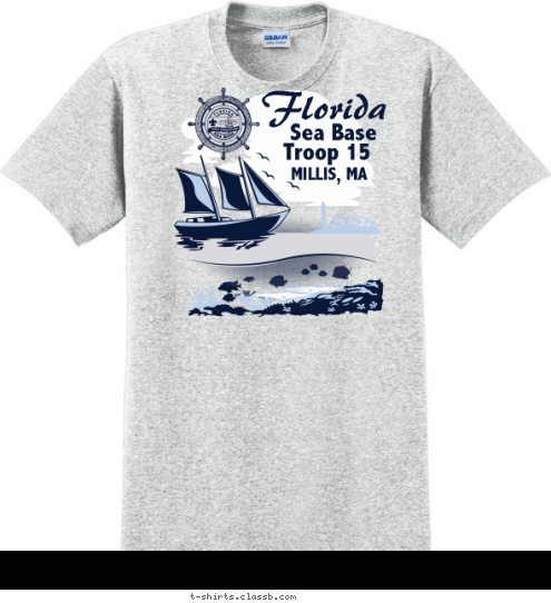 MILLIS, MA Troop 15 Sea Base Florida T-shirt Design 