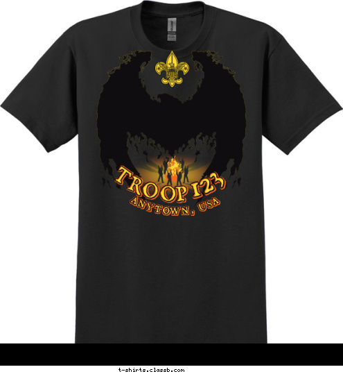 ANYTOWN, USA 123 TROOP T-shirt Design 