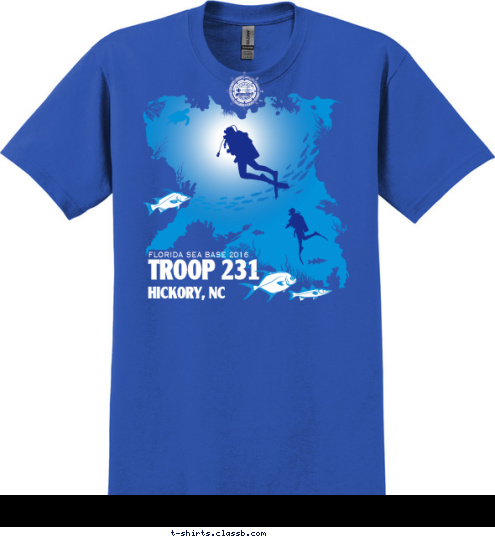 FLORIDA SEA BASE 2016 HICKORY, NC TROOP 231 T-shirt Design 