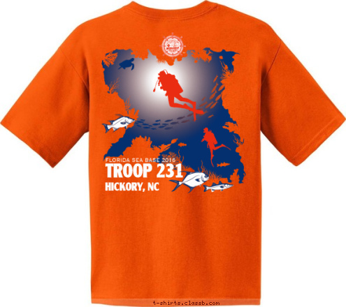 HICKORY, NC FLORIDA SEA BASE 2016 TROOP 231 HICKORY, NC TROOP 231 FLORIDA SEA BASE 2016 HICKORY, NC TROOP 231 T-shirt Design 