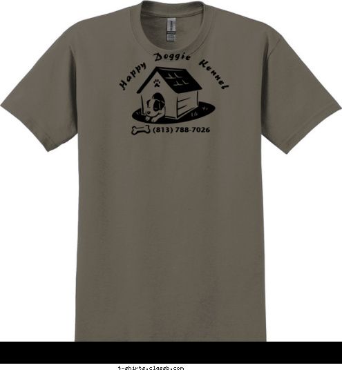 (813) 788-7026 Happy Doggie Kennel T-shirt Design sp672