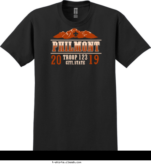 Your text here! 17 20 ANYTOWN, USA TROOP 123 T-shirt Design SP6490