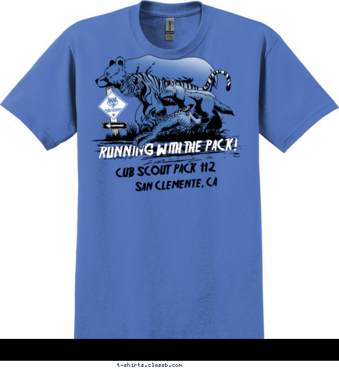 CUB SCOUT  PACK  112 San Clemente, CA RUNNING WITH THE PACK! T-shirt Design 