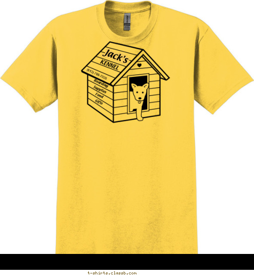 Gifts Food Supplies Boarding KENNEL (813) 788-7026 Jack's T-shirt Design SP673