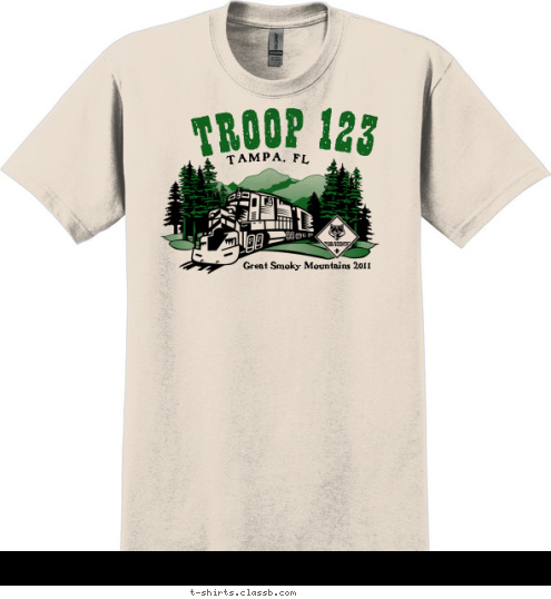 TROOP 123 TAMPA, FL Great Smoky Mountains 2011 T-shirt Design 