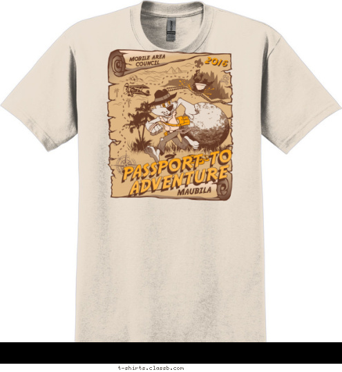 MAUBILA PASSPORT TO
ADVENTURE 2016 MOBILE AREA
COUNCIL T-shirt Design 