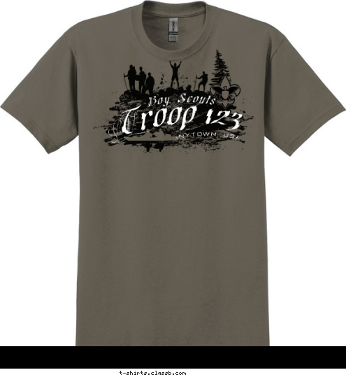 Troop 123 ANYTOWN, USA Boy Scouts T-shirt Design 