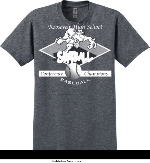 BASEBALL Champions Conference Roosevelt High School T-shirt Design 