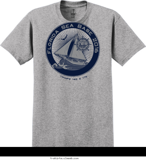 TROOPS 140 & 175 Florida Sea Base 2016 T-shirt Design 