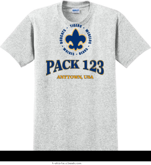 PACK 123 ANYTOWN, USA T-shirt Design 