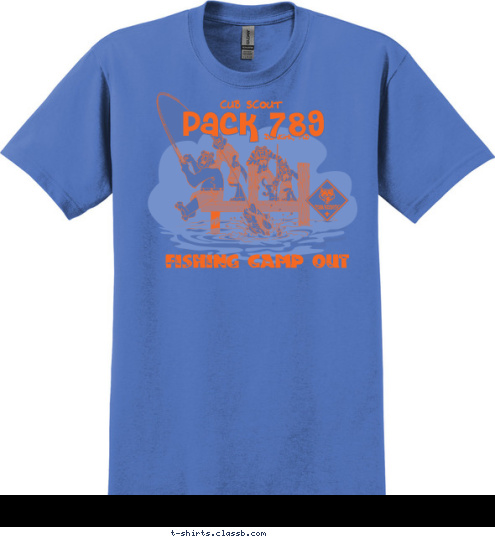 Pack 789 Dunkirk, MD FISHING CAMP OUT CUB SCOUT T-shirt Design 