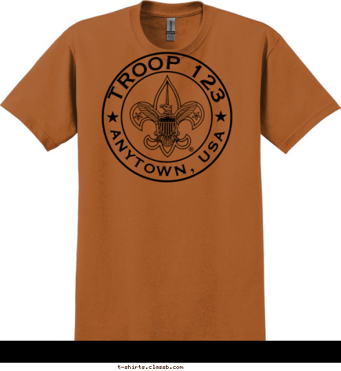 TROOP 123 ANYTOWN, USA T-shirt Design 