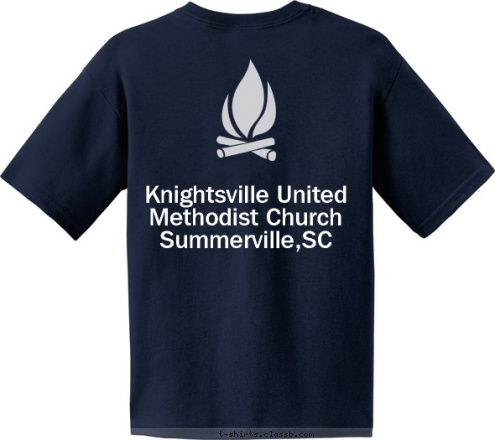 New Text Knightsville United Methodist Church Summerville,SC Pack 725 T-shirt Design 