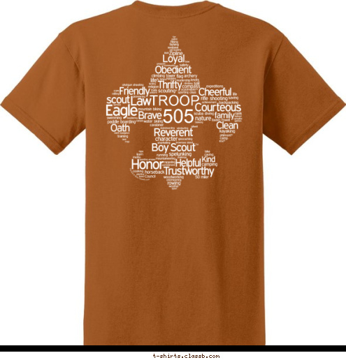 Puyallup, WA Troop 505 505 TROOP T-shirt Design 