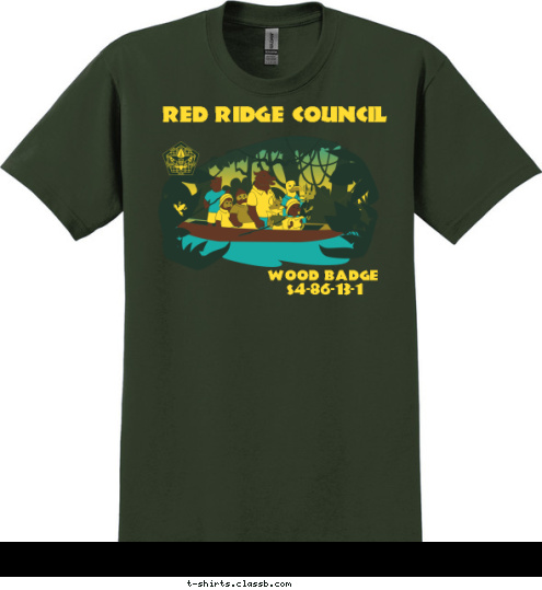 s4-86-13-1 wood badge RED RIDGE COUNCIL T-shirt Design 