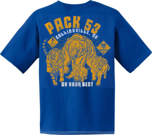 Huntington, NY CUB SCOUT , VA 178 DO YOUR BEST New Text EST. 1953 COLLINSVILLE, OK 53 COLLINSVILLE, OK CUB SCOUT PACK 53 T-shirt Design 