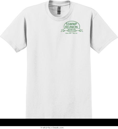 REUNION NJ-NY-PA June 29th - July 3rd SSWWP T-shirt Design 