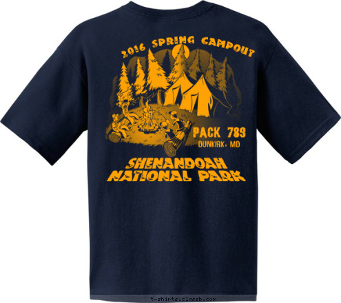 2016
 2016
SPRING CAMPOUT PACK 789  SHENANDOAH NATIONAL PARK
 2016 SPRING CAMPOUT Dunkirk, MD PACK 789 T-shirt Design 