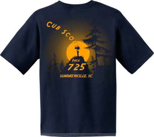 SUMMERVILLE, SC PACK 725 SUMMERVILLE, SC KUMC 725
 Pack Cub Scouts T-shirt Design 