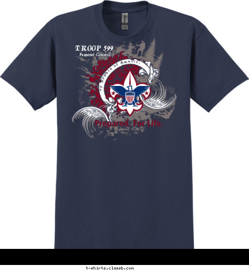 TROOP 599 Samoset Council Boy Scouts of America T-shirt Design 
