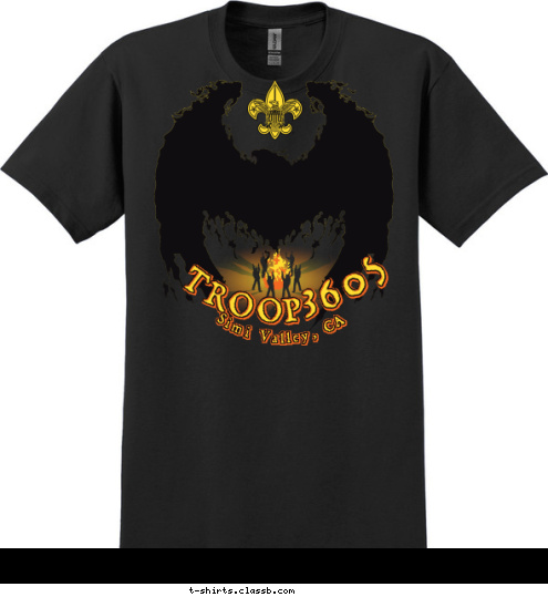 Simi Valley, CA 3605 TROOP T-shirt Design 