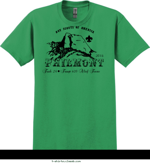 BOY SCOUTS OF AMERICA 2016 Troop 620 Alief Texas Trek 24 PHILMONT T-shirt Design 