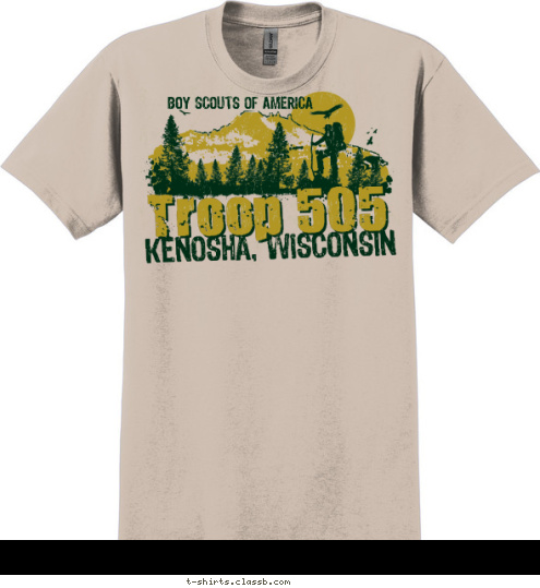 BOY SCOUTS OF AMERICA KENOSHA, WISCONSIN Troop 505 T-shirt Design 